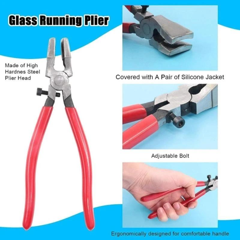 Glass Cutting Tool Set Glass Nipper Running Plier for Stained Glass .Y1QB