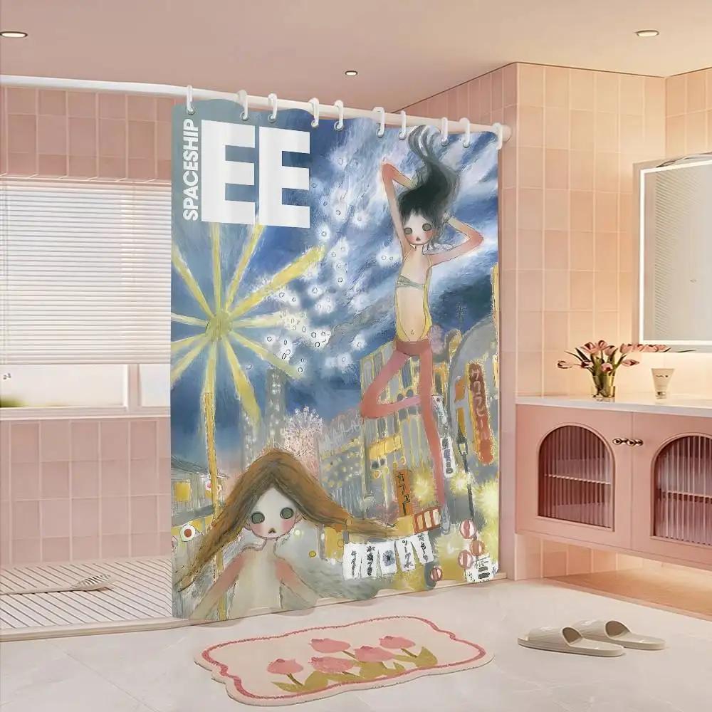 Aya Takano 1 Piece Of 150x180cm Printed Shower Curtain Partition Bathroom Waterproof And Mold Resistant