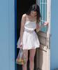 Michikoleondeonkosino Layered Balloon Mini Dress Ivory
