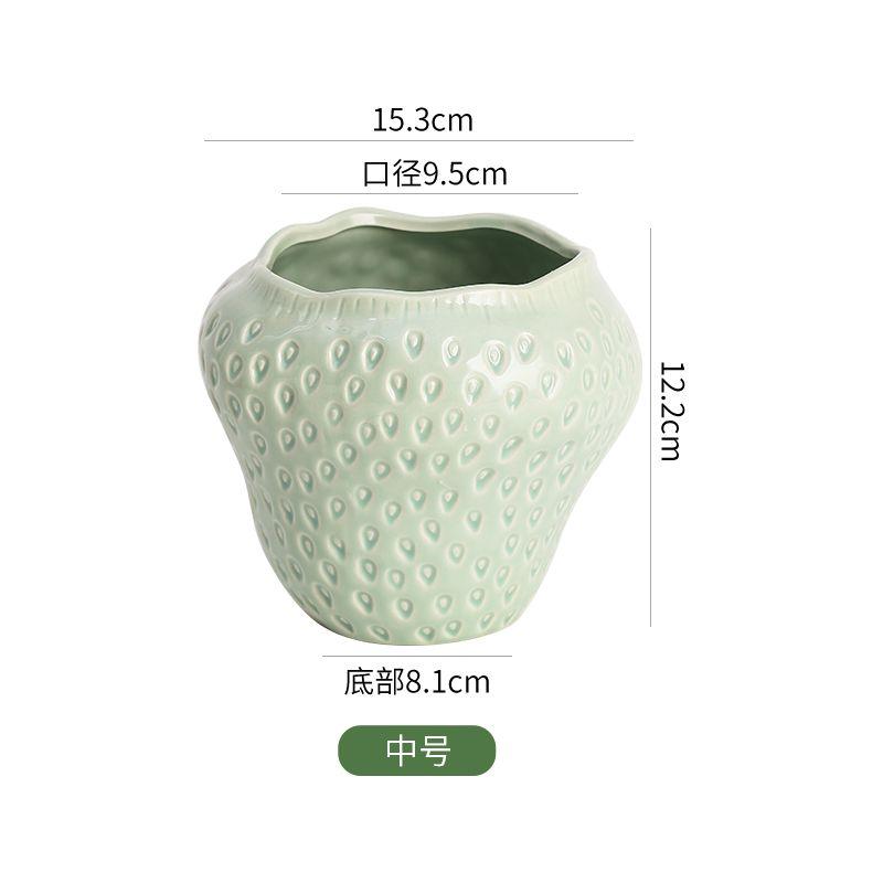 European Style Ceramic Strawberry Vase Colorful Potted Ornaments Living Room Dining Table Hydroponic Flower Ware Strawberry Vase