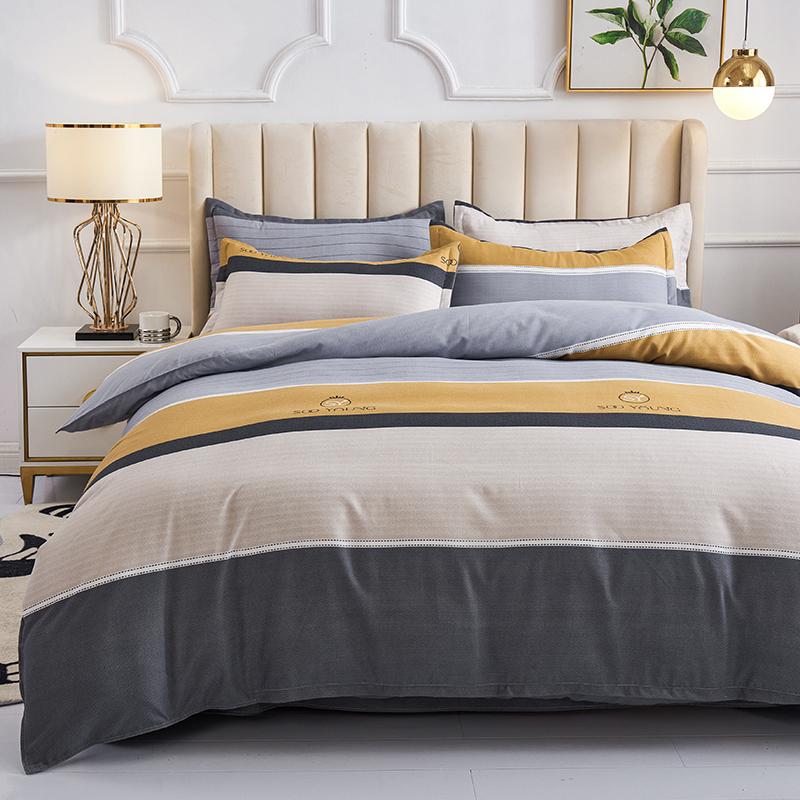 3Pc 100% Polyester Duvet Cover Pillow Case set,No filler,Classic Patterns Printed Skin Friendly Breathable Comfortable Bedding