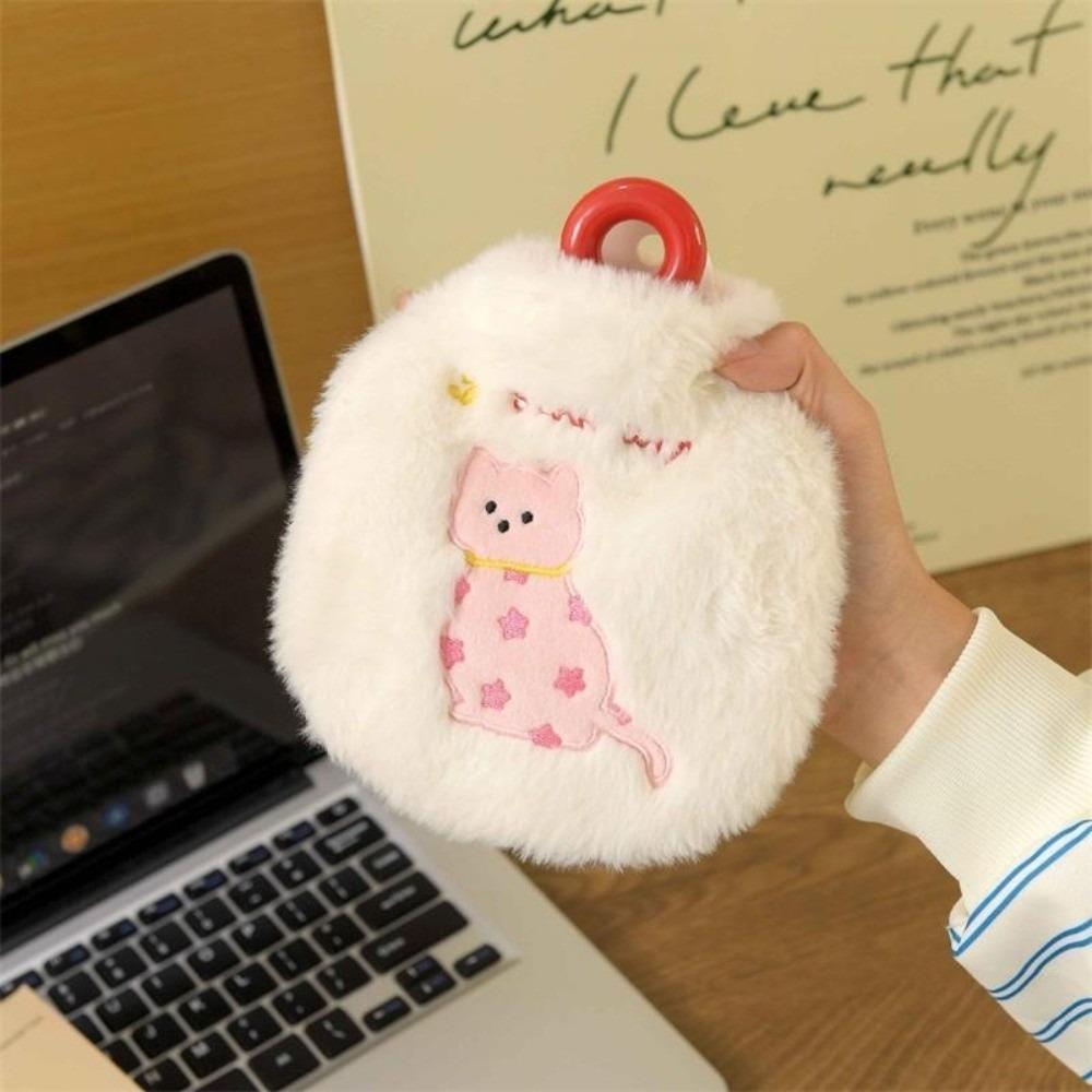 Kitten Embroidery Hand Warmers Handheld Hot Water Bag Portable Warm Water Bag  Belly Warmer