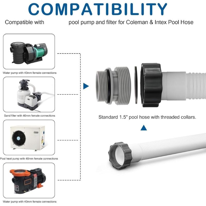Pool Hose Adapter Conversion Swimming Pool Filter Hose Connector Waterproof Pool Hose Adapter Pump Connection