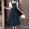 ZANZEA Women Classic Collar Summer Casual Short Sleeve Patchwork Dress