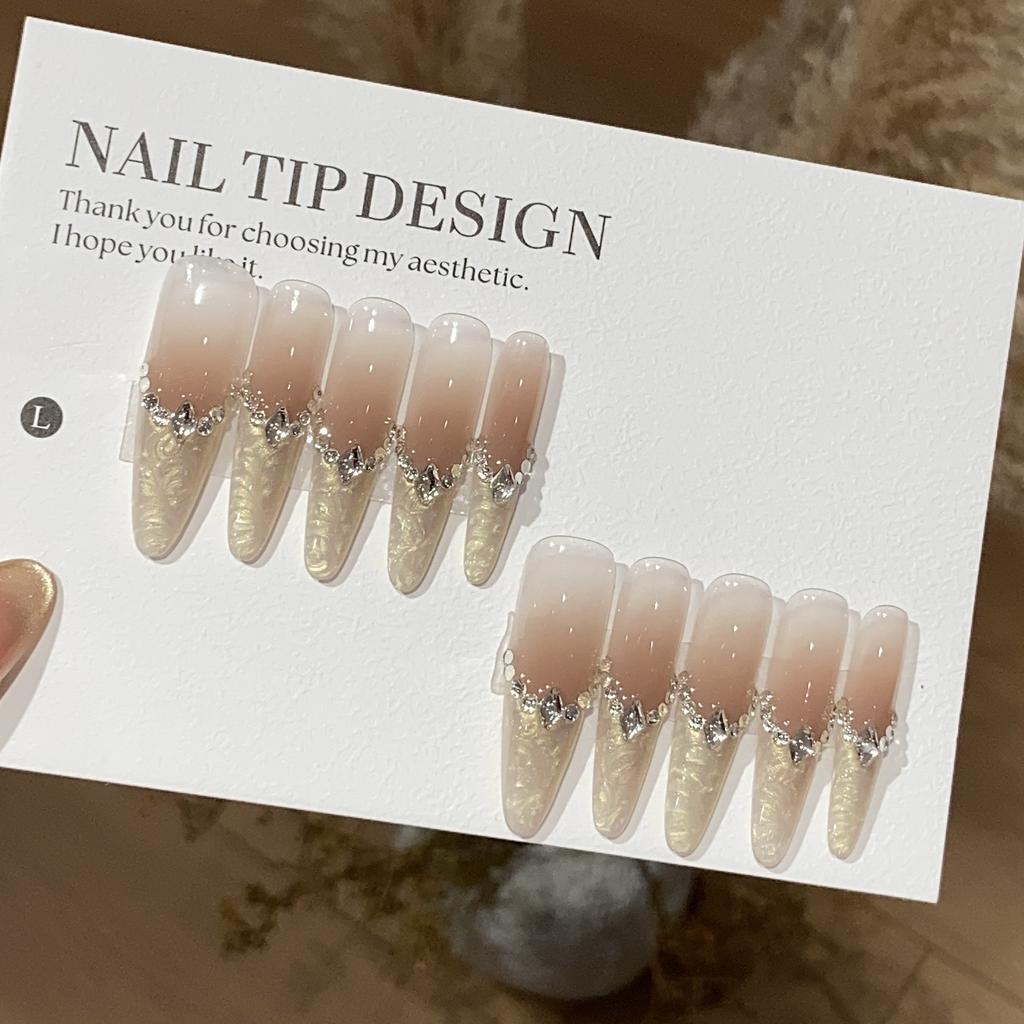 Light Luxury Ice-transparent Smudge French Stacked Drill Thread French Alice Removable Wearable Armor