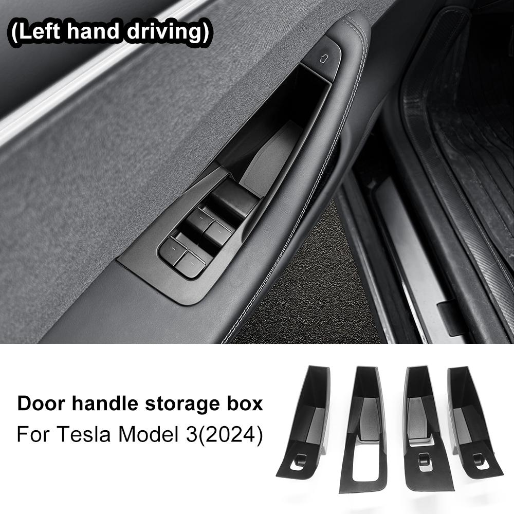 

4PCS Car Inner Door Handle Storage Box for Tesla Model 3 Highland 2024 2025 Convenient Car Interior Organizer Accessories 4pcs