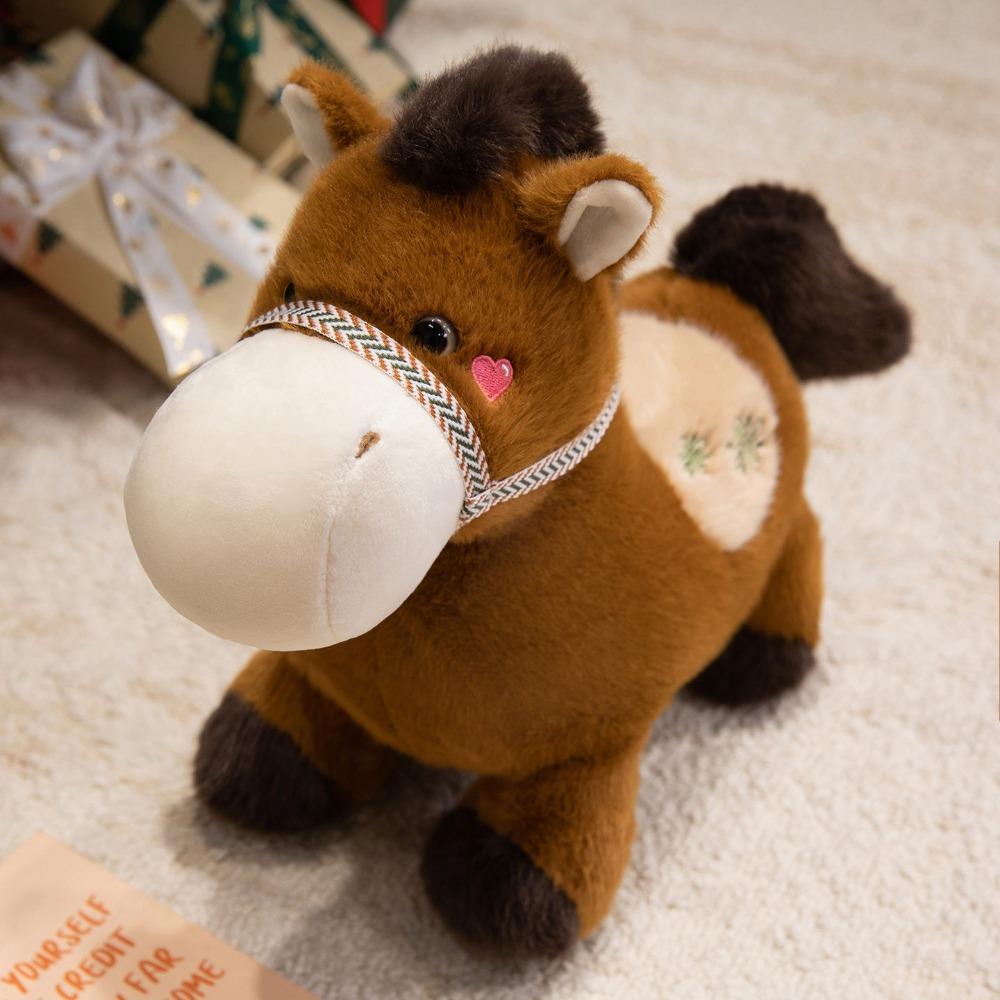 Mane Standing Foal Plush Doll Saddle Cartoon Horse Stuffed Toy Pony Plush Toys  Easter Gifts