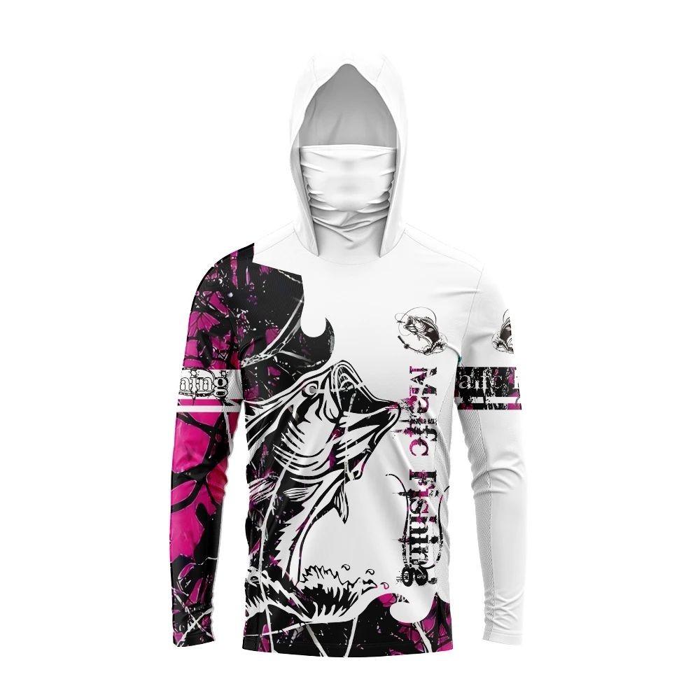 Felpa con cappuccio da pesca da uomo a manica lunga ad asciugatura rapida traspirante protezione UV T-shirt da pesca per esterni abbigliamento da pesca