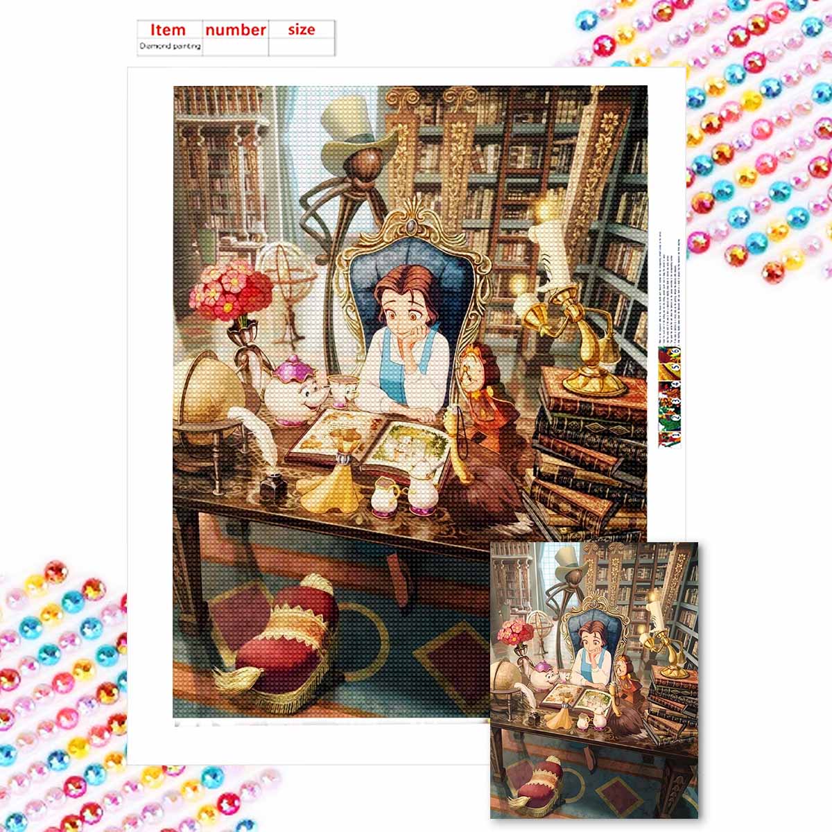 

Алмазная живопись своими руками Принцесса, которая читает книги Набор для вышивания крестиком Мозаичное искусство Алмазная живопись Полная выкладка Алмазное украшение для дома Round 20x30cm