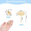 150Pcs 304 Stainless Steel Stud Earring Findings, with 150Pcs 304 Stainless Steel Ear Nuts, Flat Round, Real 24K Gold Plated, 12x8x0.3mm, Pin: 0.8mm