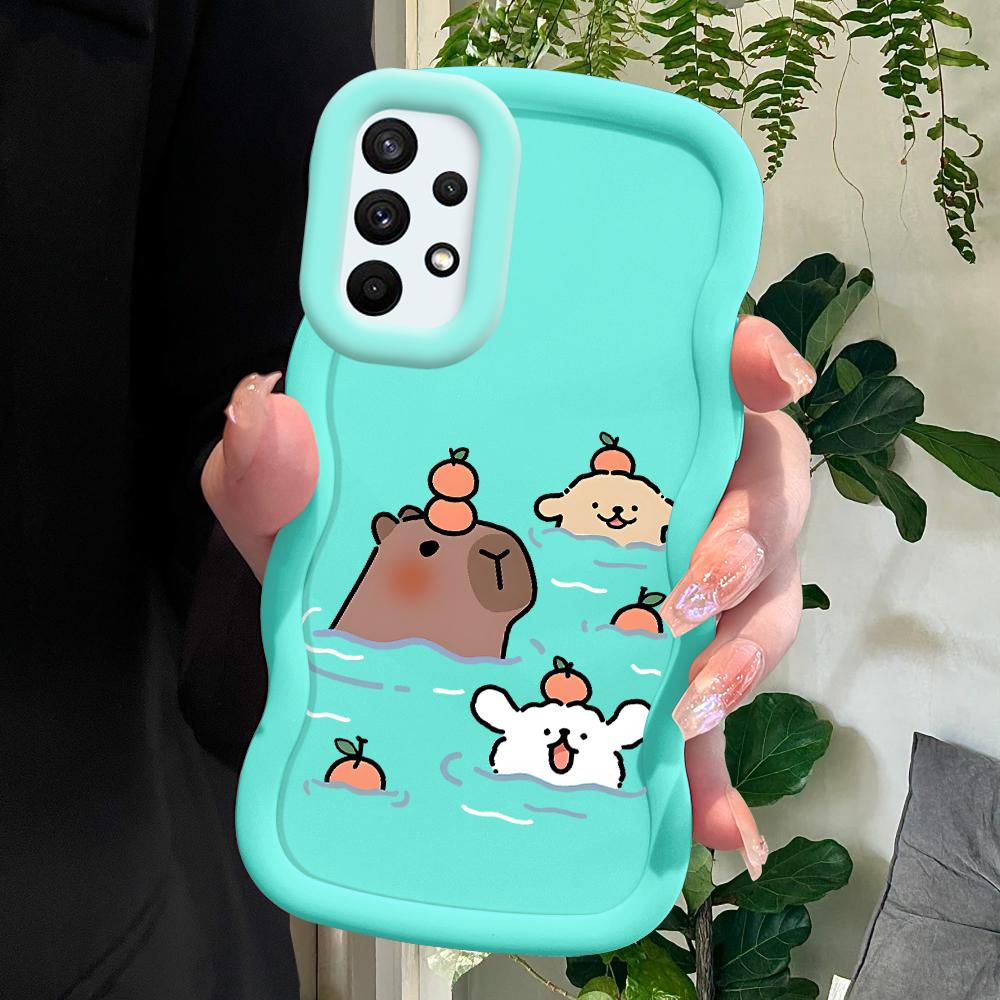 

Окрашенный узор Big Wave Edge Мягкий силиконовый материал Macaron чехол для телефона противоударный защитный резиновый чехол для Samsung Xiaomi Poco Redmi Samsung S20 FE синий