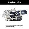 Women's Glittering Crystal PU Leather Belt for Trousers and Dresses Western Cowgirl Punk Styles Waiststrap for Daily