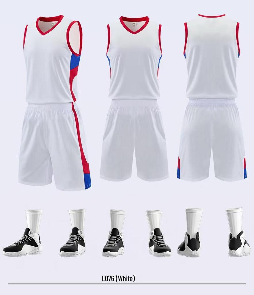 2026 Men's Basketball Uniform Set - Summer Sports Vest for School and Team Competitions