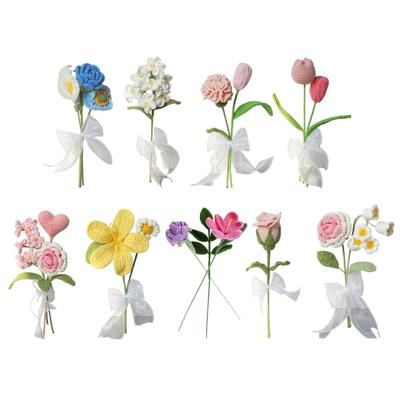 Fiori all'uncinetto Fiori lavorati a maglia a mano Bouquet di fiori Centrotavola Decorazioni per Matrimonio San Valentino Ringraziamento Regalo