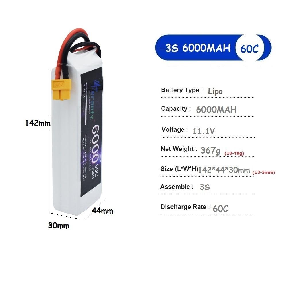 3S 11.1V Lipo Battery Deans XT60 1500mAh 2200mAh 3000mAh 4200mAh 5200/6000/6500/9800/10400mAh For RC Car Truck Buggy Racing Boat