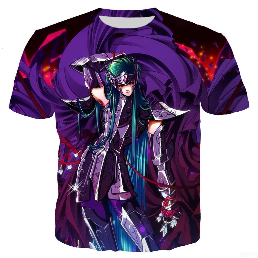 Summer New Harajuku Saint Seiya 3D Printed Street Fashion Casual Adult Children's Clothing T-shirt Round Neck Short Sleeved Top