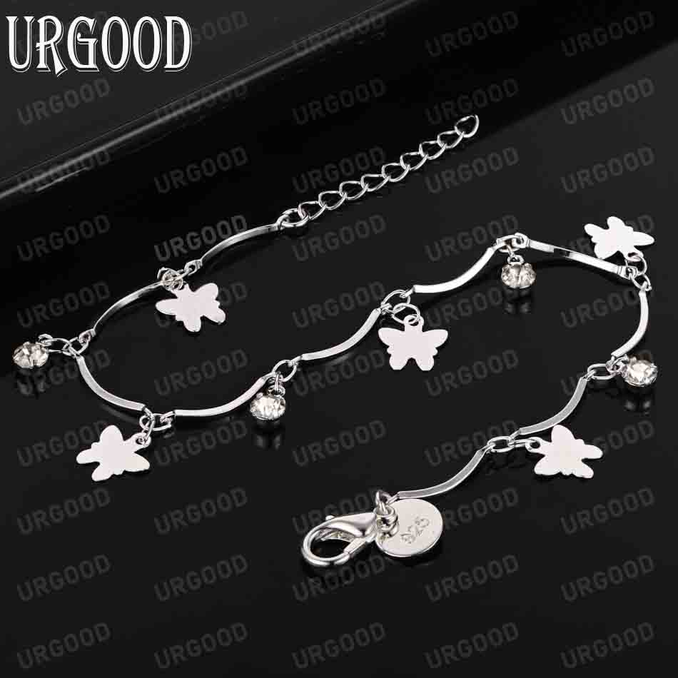925 Sterling Silver Butterfly AAA Zircon Bracelet Fashion Jewelry