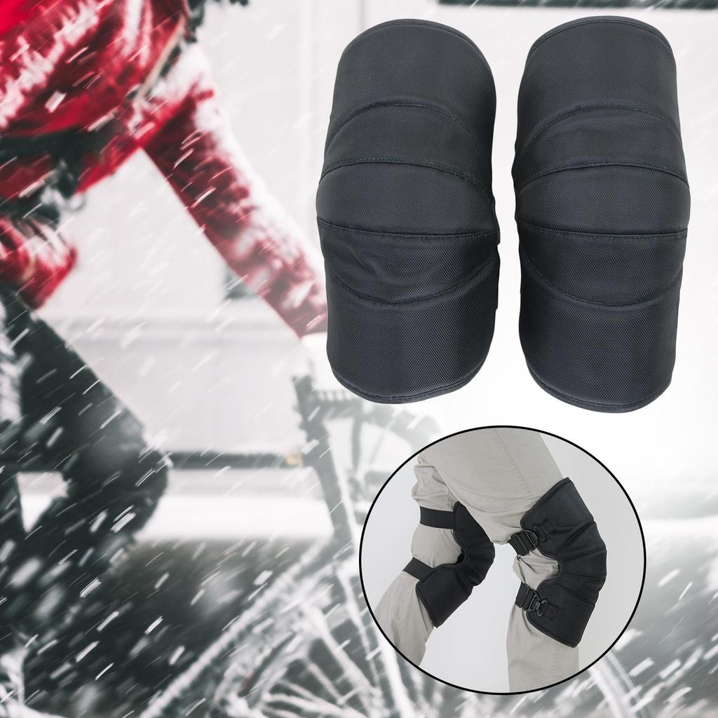 Oxford Cloth Plush Leg Gaiter Windproof Motorcycle Knee Protectors Adjustable Strap for Cold Weather Activities
