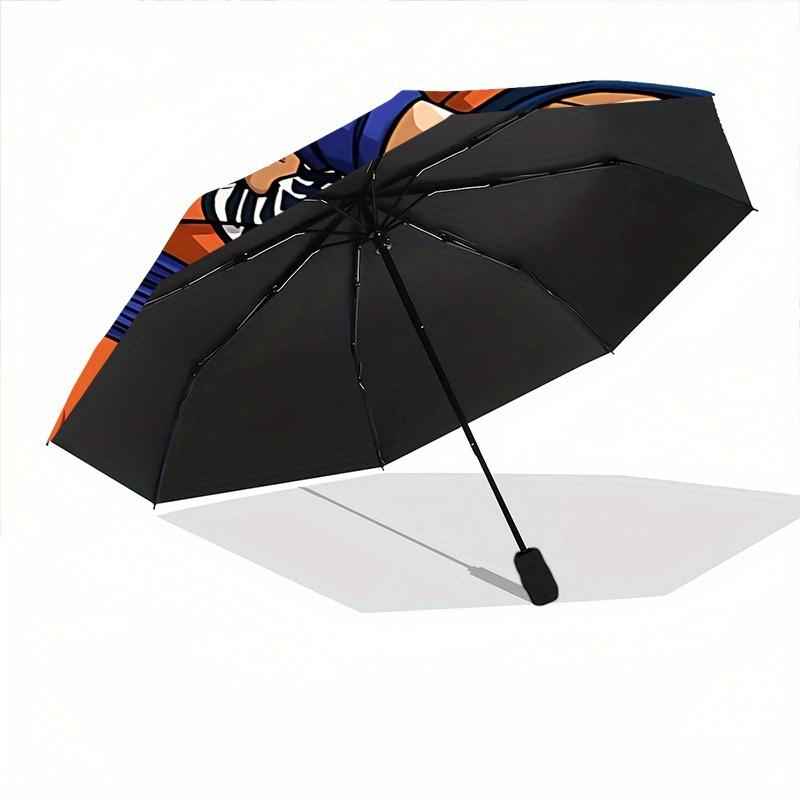 Goku DragonBallZ Self-Folding Umbrella, 8-Bone Compact Travel Umbrella, Durable Plastic And Iron Frame, Suitable For Outdoor And Daily Neces