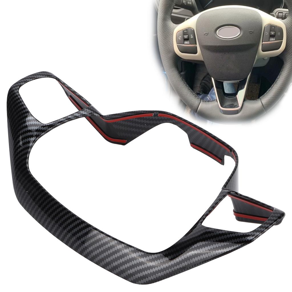 Steering Wheel Trim Frame Carbon Fiber Style Cover Replacement for Ford Focus 2019 2021