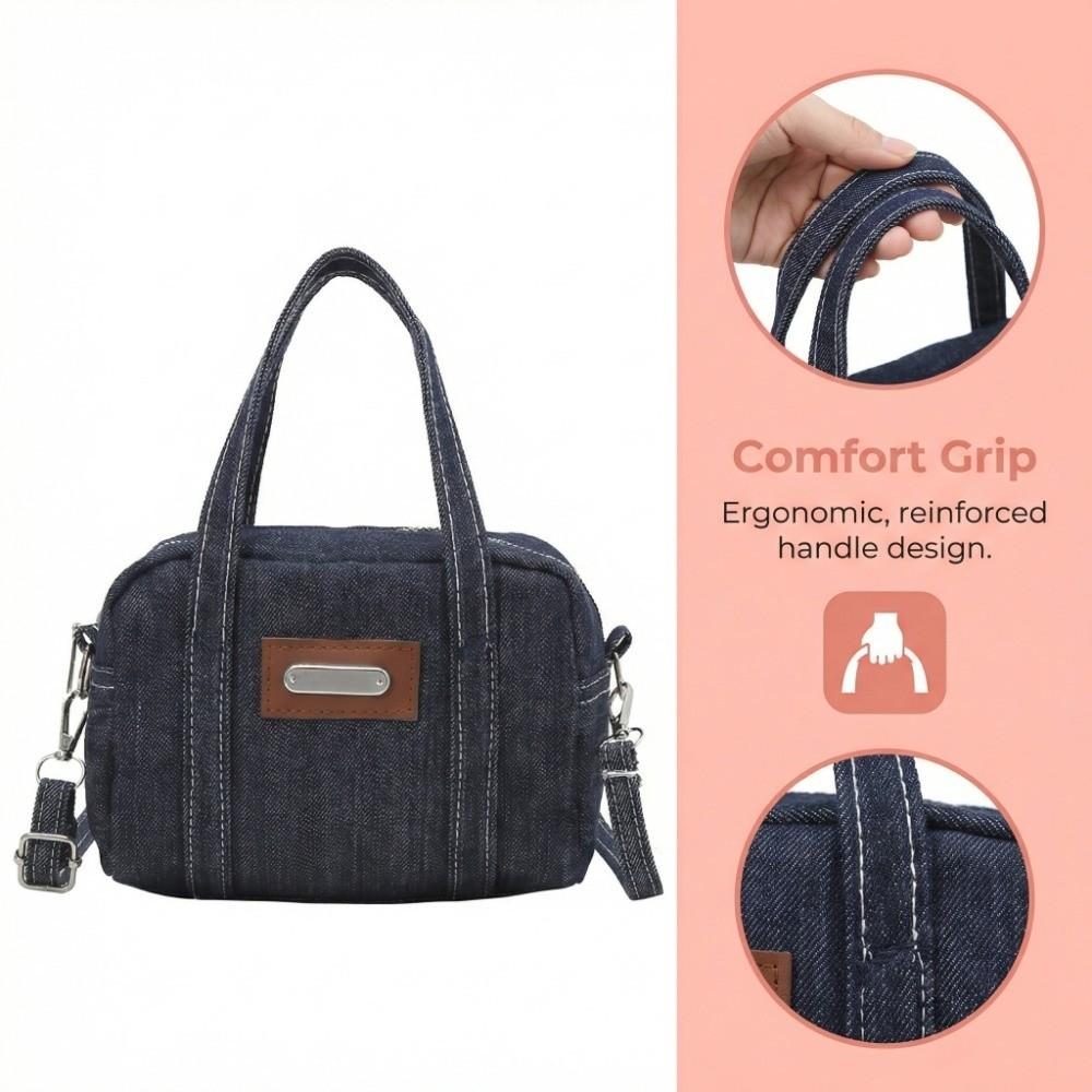 Street Style Denim Shoulder Bag Square Crossbody Bag Lightweight Women Handbag  Boy