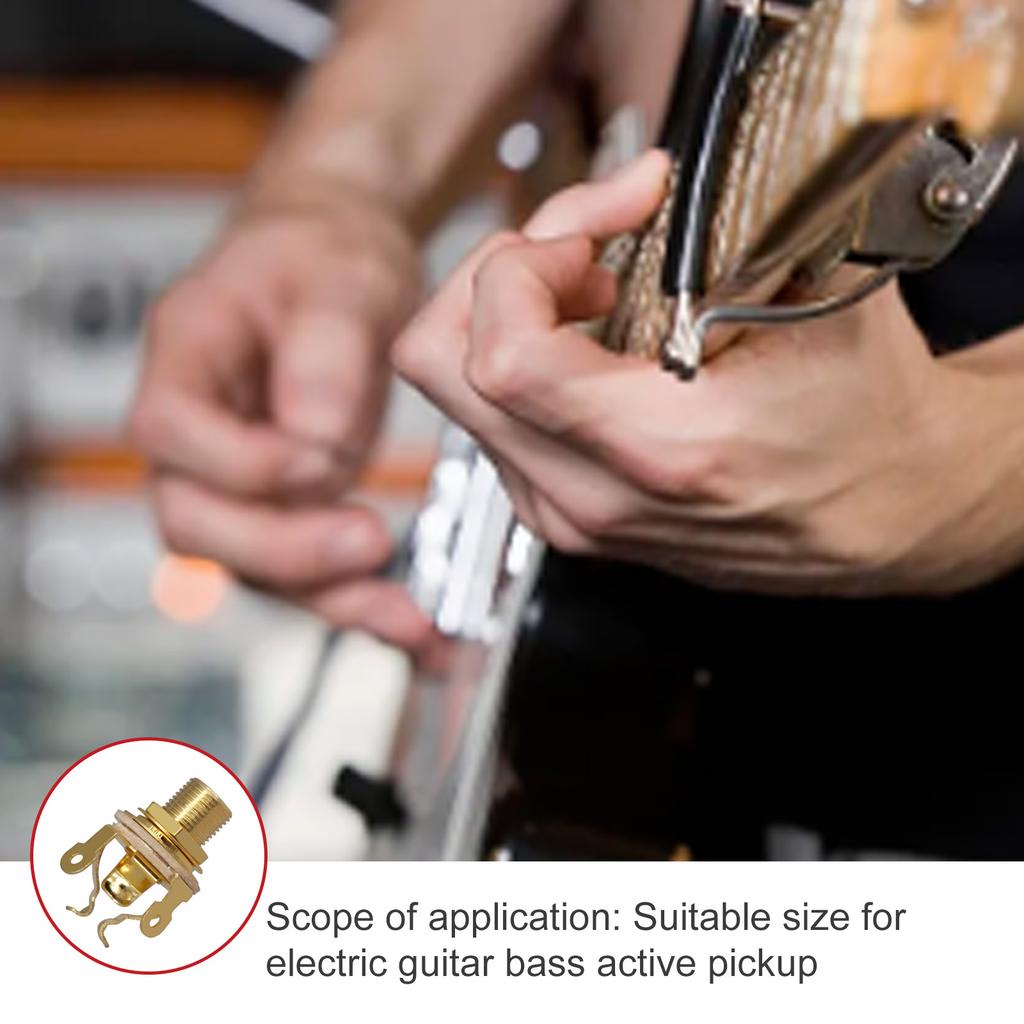 1/4 Guitar Jack Mono Input Jack Metal Electric Guitar Replacement Mono Input or Output Jack Socket 6.35mm Guitar Part