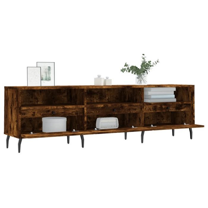 Maison Exclusive - Meuble TV chêne fumé 150x30x44,5 cm bois d'ingénierie