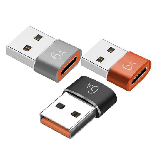 Typ-C Adapter Mini 6A Typ-C Buchse Schnellladung zu USB 3 Stecker Konverter
