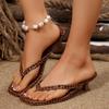 New Summer Sexy High Heels Slippers Women Flip Flops Beach Shoes Flower Round Solid Color Leopard Sandals Women Slides Women