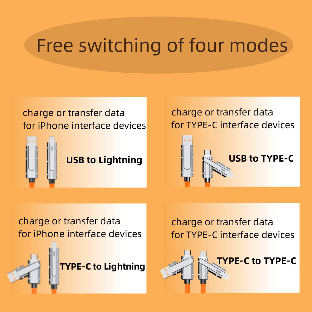 

Multifunctional Fast Charging Cable 1m TC100W PD27W Fast Charge with iPhone 15 Type- C USB for Samsung Iphone Huawei 1m чёрный