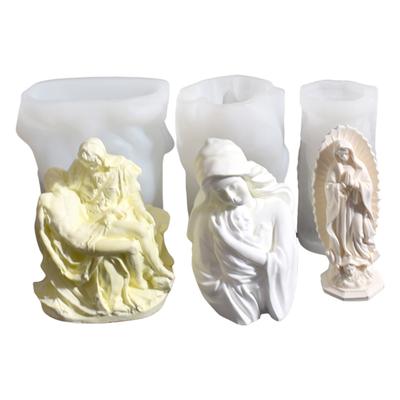 Heilige Maria Silikonform für Kerzenherstellung 3D Madonna Mutter Gottes Epoxidharzformen Ideal für Bastelornamente und Heimdekoration