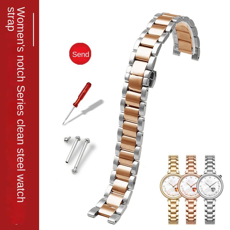 Cinturino Concavo in Acciaio Inossidabile per Rossini GC Cartier Pasha Michael Coles Casio 20-12mm 18-10mm 16-8mm Fibbia Pieghevole Cinturino per Orologio