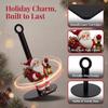 Wood Paper Towel Roll Holder with Vertical Center Post, Round Base, and Christmas Animal Panel for Countertop Use