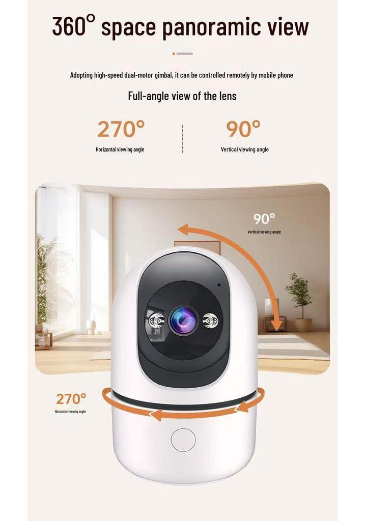 Dual-Channel WiFi Smart Indoor HD Camera with Real-time Recording and One-Key Call
