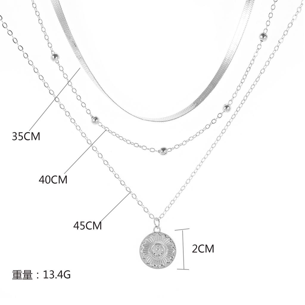 Recommended Popular Fashion Personality, Simple Multi-Layer Lotus Pendant Necklace, Women'S Chain Neck Chain