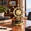 1PCS Glossy Ship Wheel Statue Retro Style Boat Steering Model Nautical Rudder Ornament  Homes