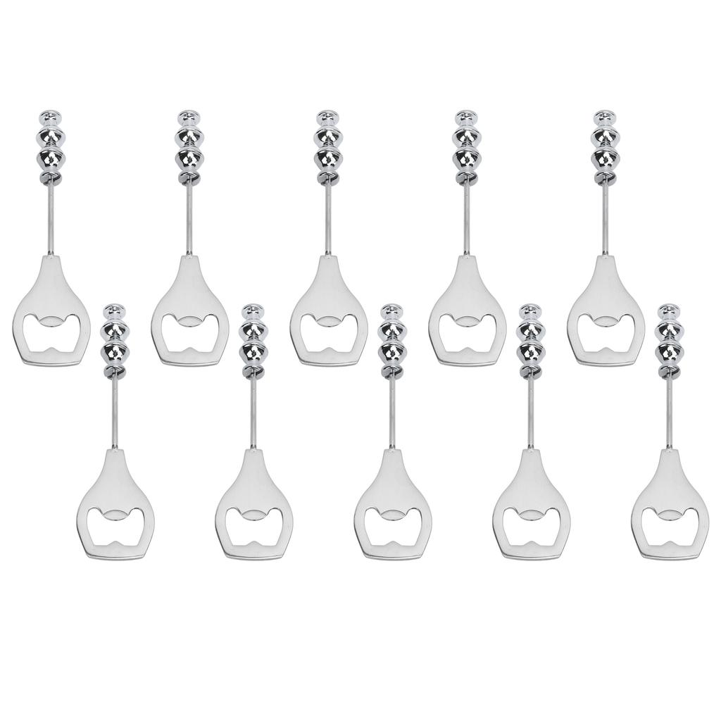10Pcs Beadable Beer Opener Stainless Steel Decorative Beaded Bottle Opener for Party Gathering