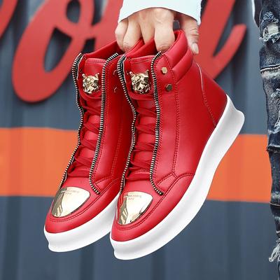 Fashion Men Ankle Boots High-cut Sneakers Basketball Shoes Tiger Leopard Platform Skate Sport Training Shoes Casual Shoes for Men