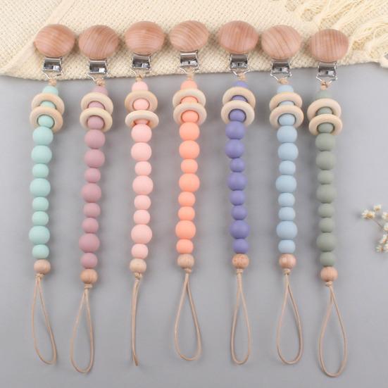 Smokkkjede No Sharp Edge Food Grade Silikon Baby Spedbarn Smokkklemme Kjede Teething Leke for daglig bruk