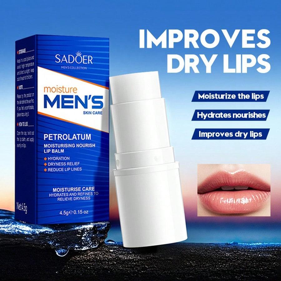 Men's Moisturizing Lip Balm, Vaseline Lip Balm, Reduces Lip Lines, Improves Chapping and Dry Lips.