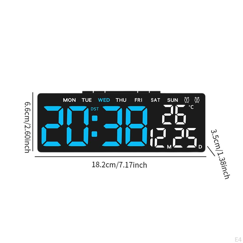 Desk Clock Displaying Date, Time, and Temperature Features
