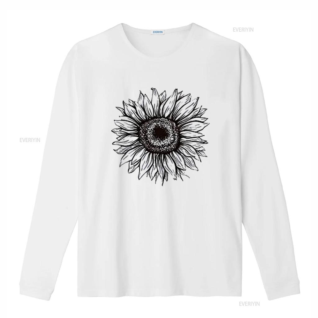 Women s T Shirt  Sunflower Loose Summer Tops White 2X Large vintage Washed homme streetwear Unisex Top For Everyday Wear