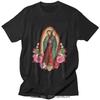 Our Lady Of Guadalupe Virgin Mary T Shirt Men Short Sleeved Saint of Mexico T-shirt Printed Tee