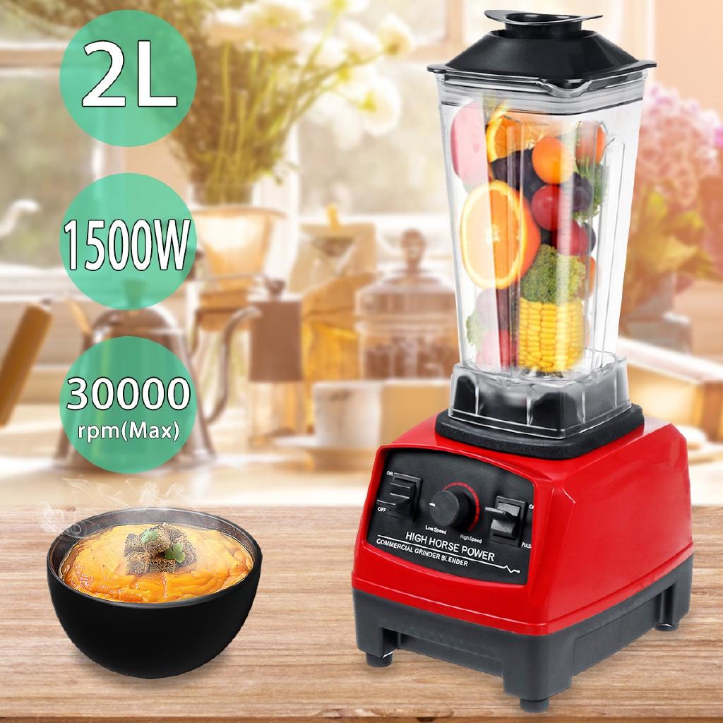 1500W Heavy Duty Adjustable Speed Food Processor Blenders Mixer Juicer Fruit Food Ice Crusher Smoothies Commercial 2L