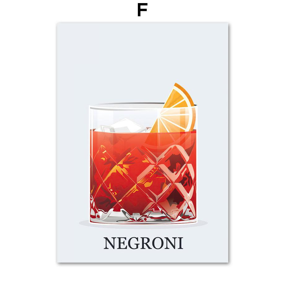 Tequila Margarita Martini Mojito Cocktail Nordic Poster Wall Art Print Canvas Painting Kitchen Decor Pictures For Living Room