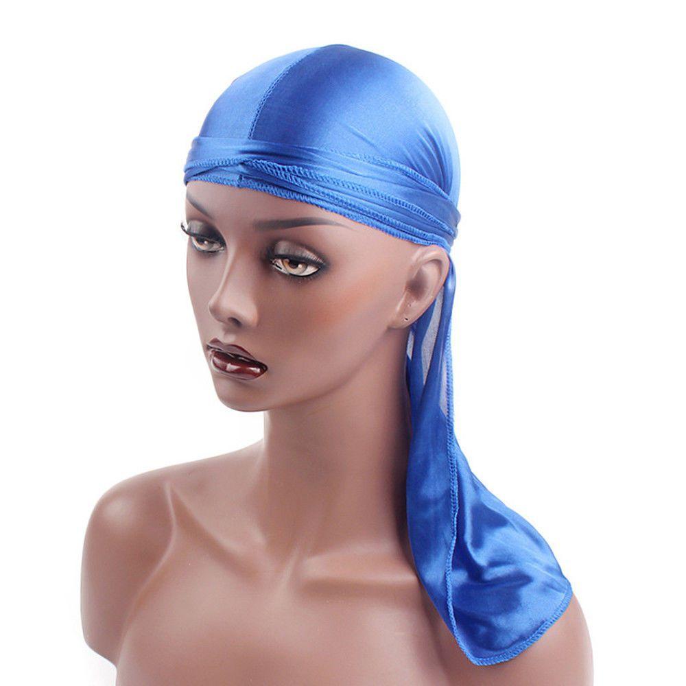 Premium Quality Smooth Silk Nylon Durag Headwear Pirate Cap In Solid Color Style