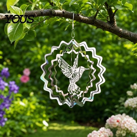 Outdoor Bird Scarer Stainless Steel Reflective Wind Spinners, Garden Decor, Sparkly Spinner, Devices Deterrent to Repellent Pendant Scare Birds