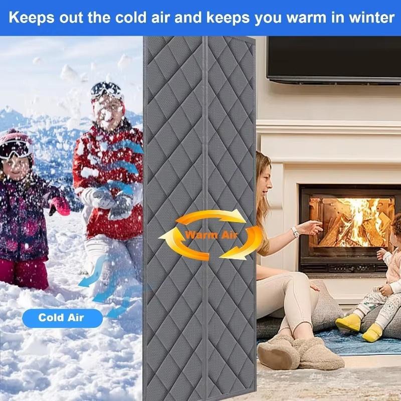 1PCS Winter Self Absorbing Cotton Home Thickened Warm Door Curtains Thermal Insulation Partition Curtains Winter Cold Curtains Wind Resistant Panels