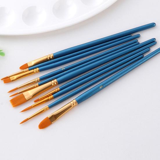 10Pcs Watercolor Gouache Painting Brushes Soft Nylon Hair Pens Art Supplies