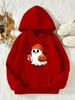0904 Halloween Casual Long-Sleeve Hoodie for Boys and Girls – Autumn/Winter Kids' Athletic Top – Outdoor Hoodie